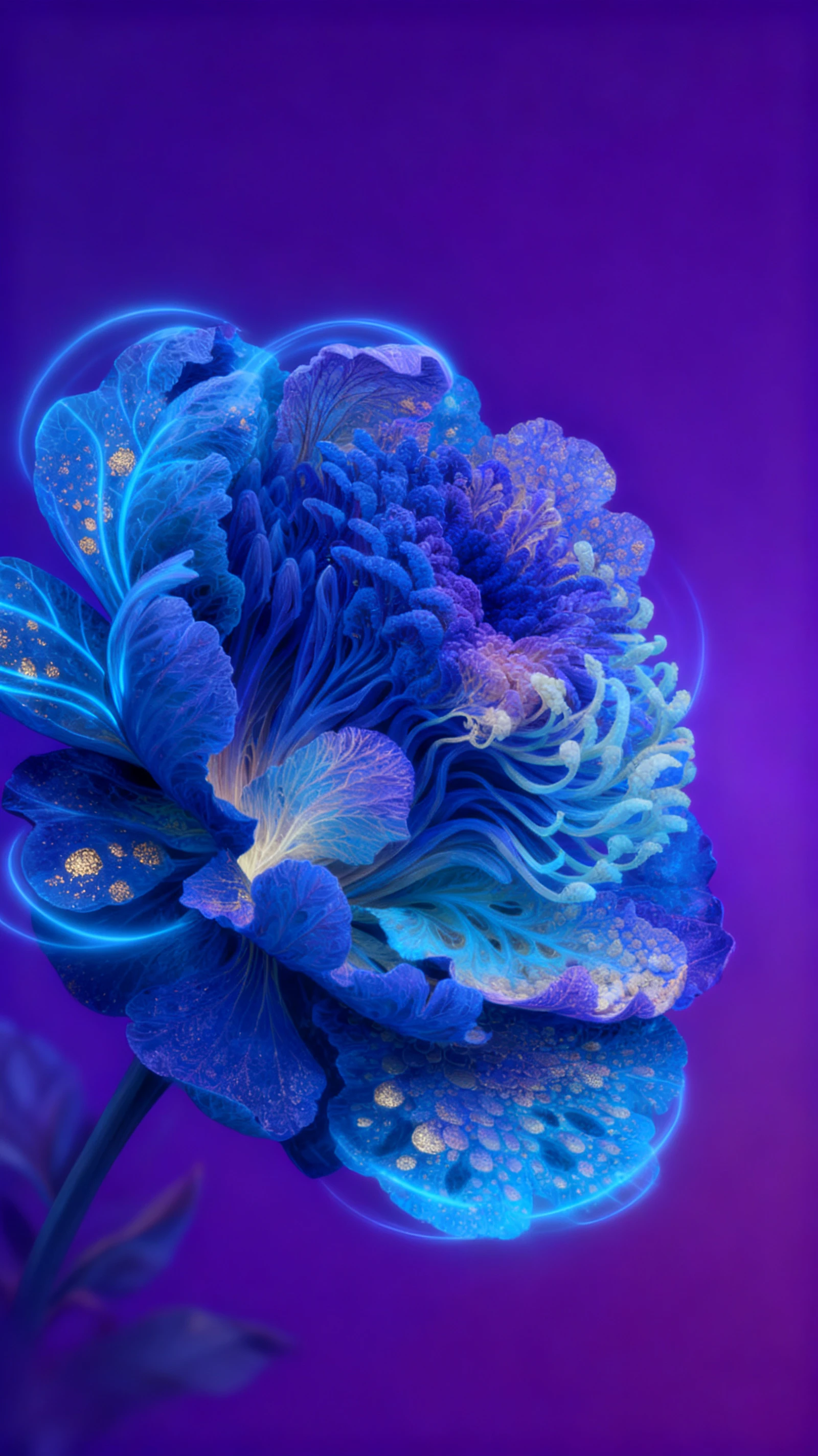 Hermosa flor fantástica ilustrada en formato digital