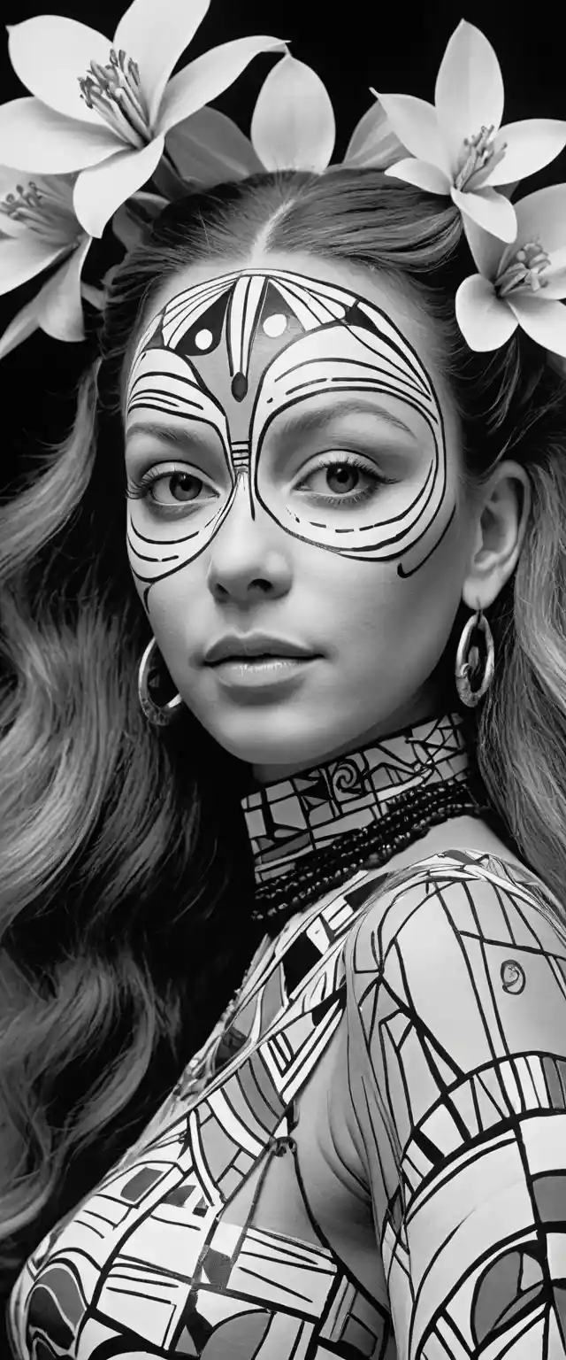 Close up of a glamorous woman with city skyline
