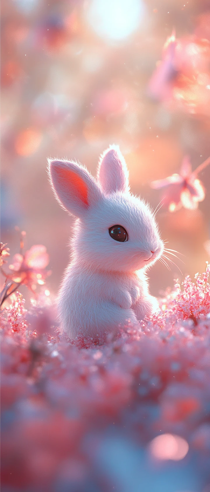 Cute anime character in bright whimsical pastel illustration