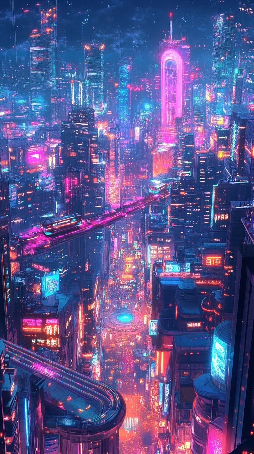 Mundo de juego de anime colorido con paisajes de fantasía brillantes