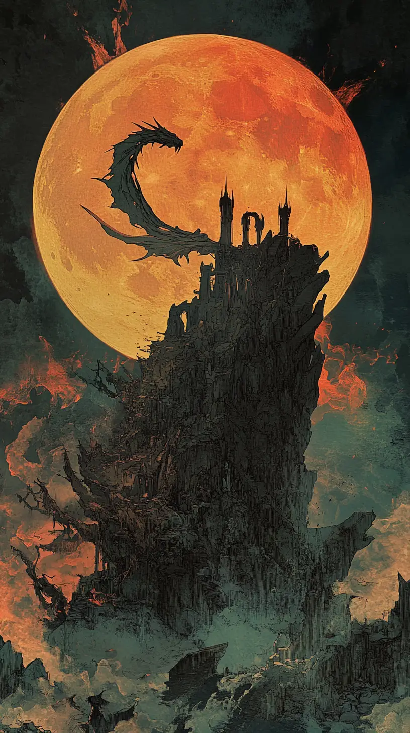Claw of Jormag in an epic anime fantasy scene