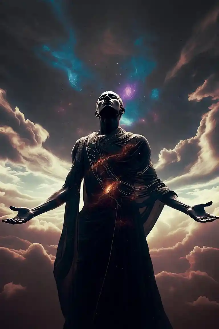 Mystical union of night dawn and cosmic infinity