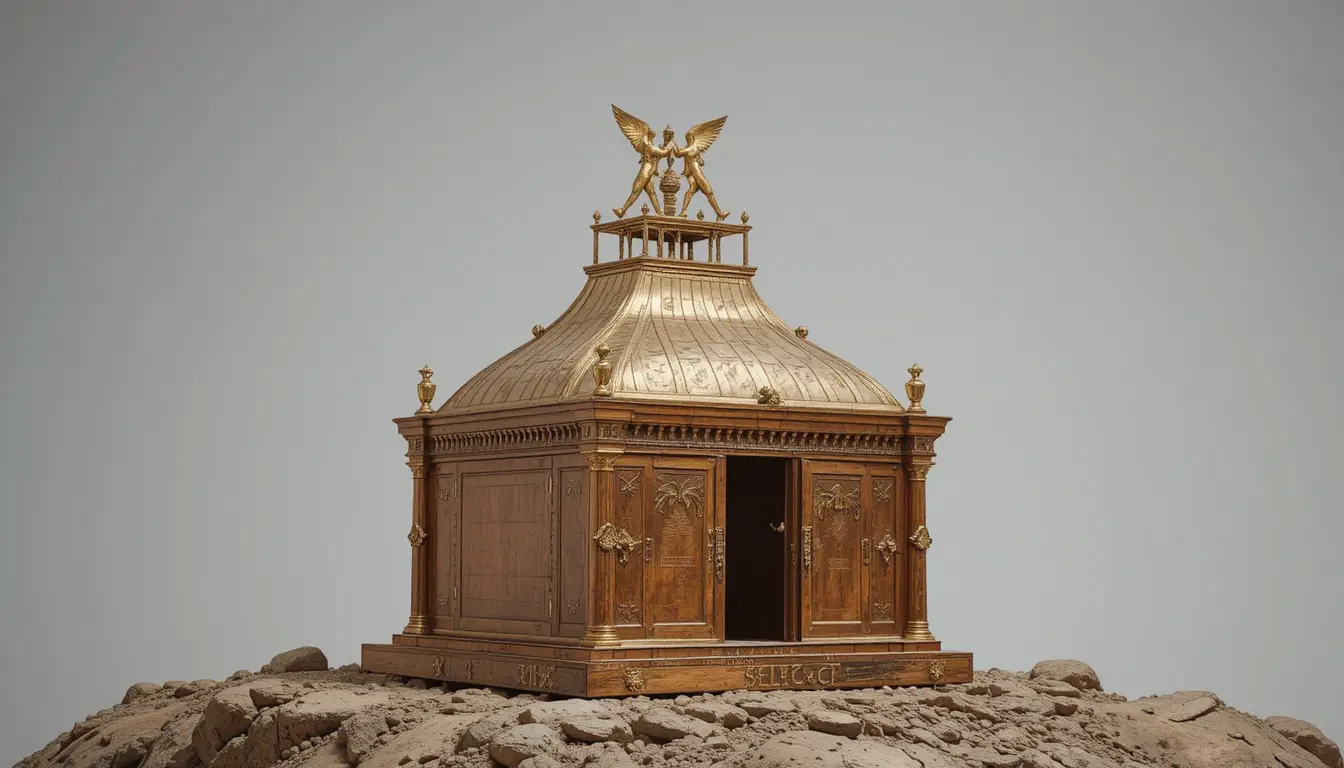 Goldene Bundeslade mit Cherubim auf dem Deckel