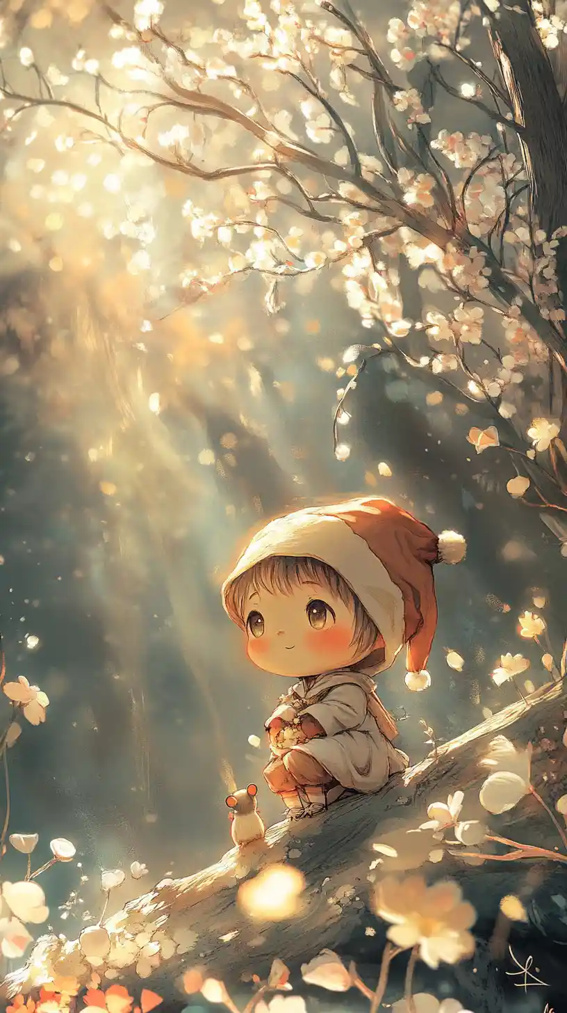 Póster de flor linda tipo dibujo animado floreciendo en una calle soleada
