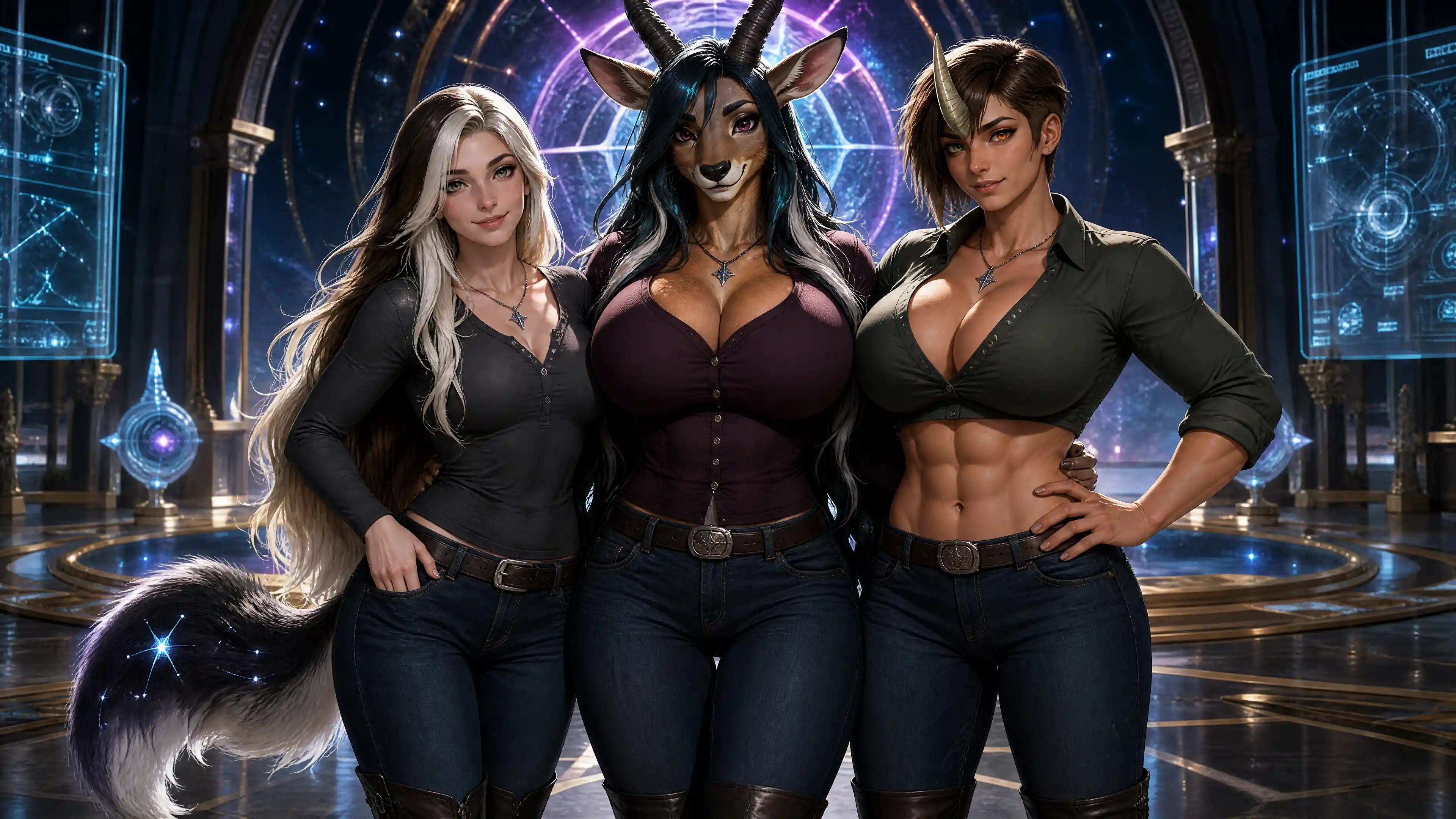Teresa the trans woman with cosmic jackal tail