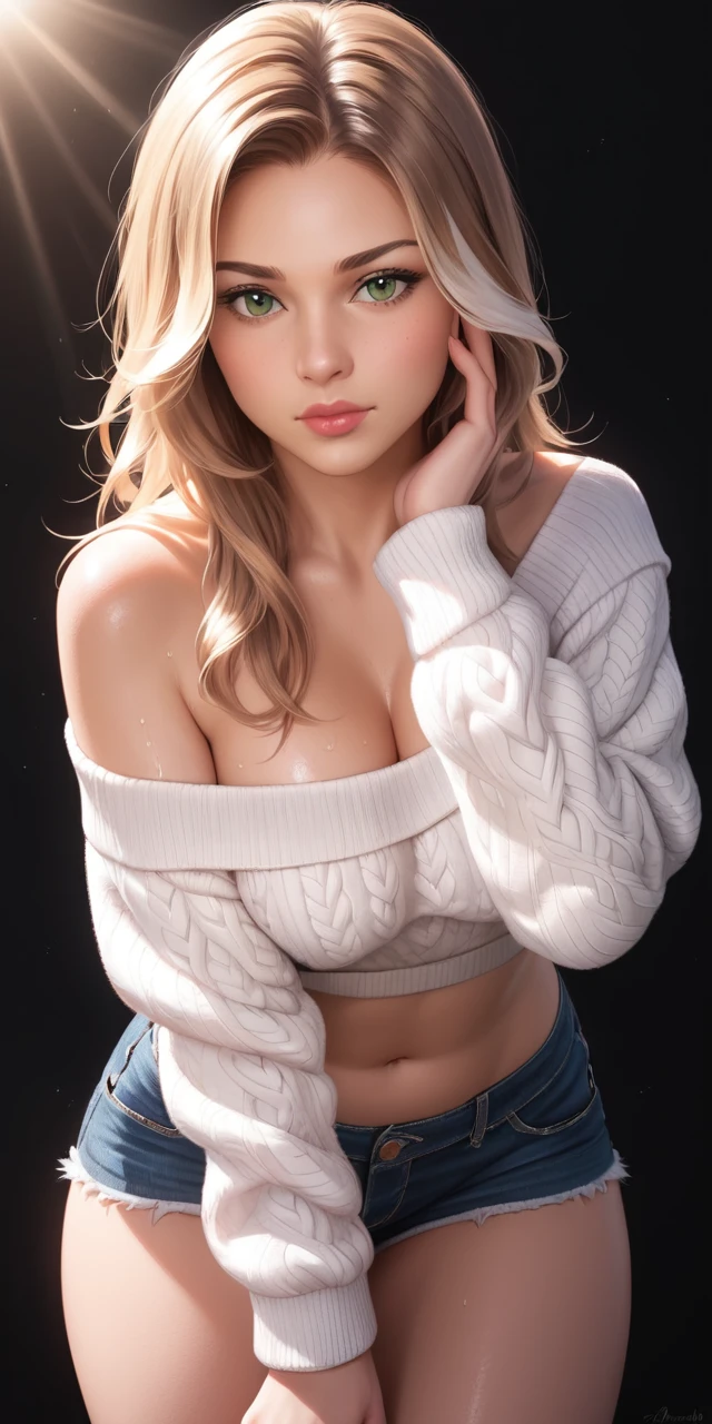 Seductive close up portrait of a young european woman