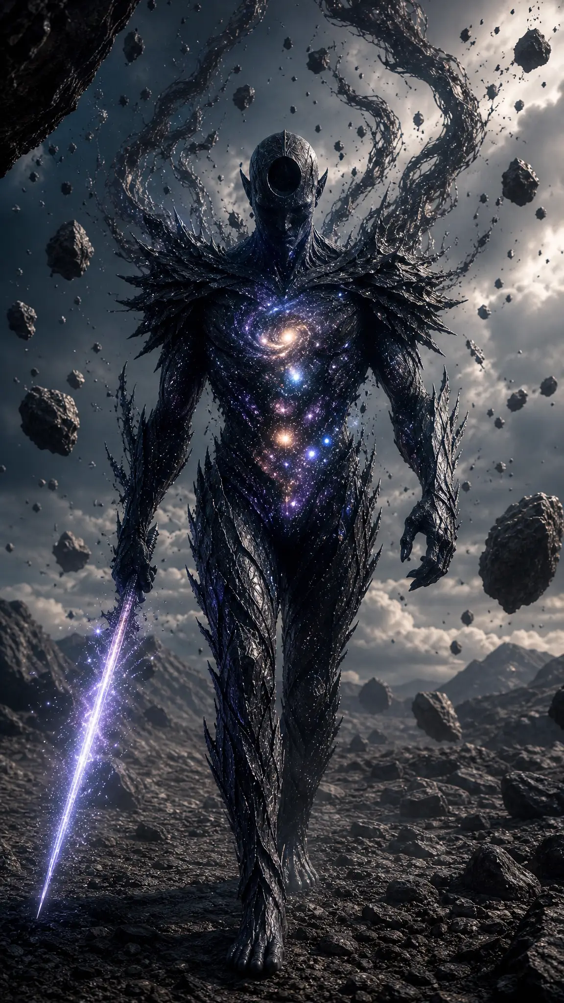 行走在荒蕪外星荒原上的宇宙虛空神祇