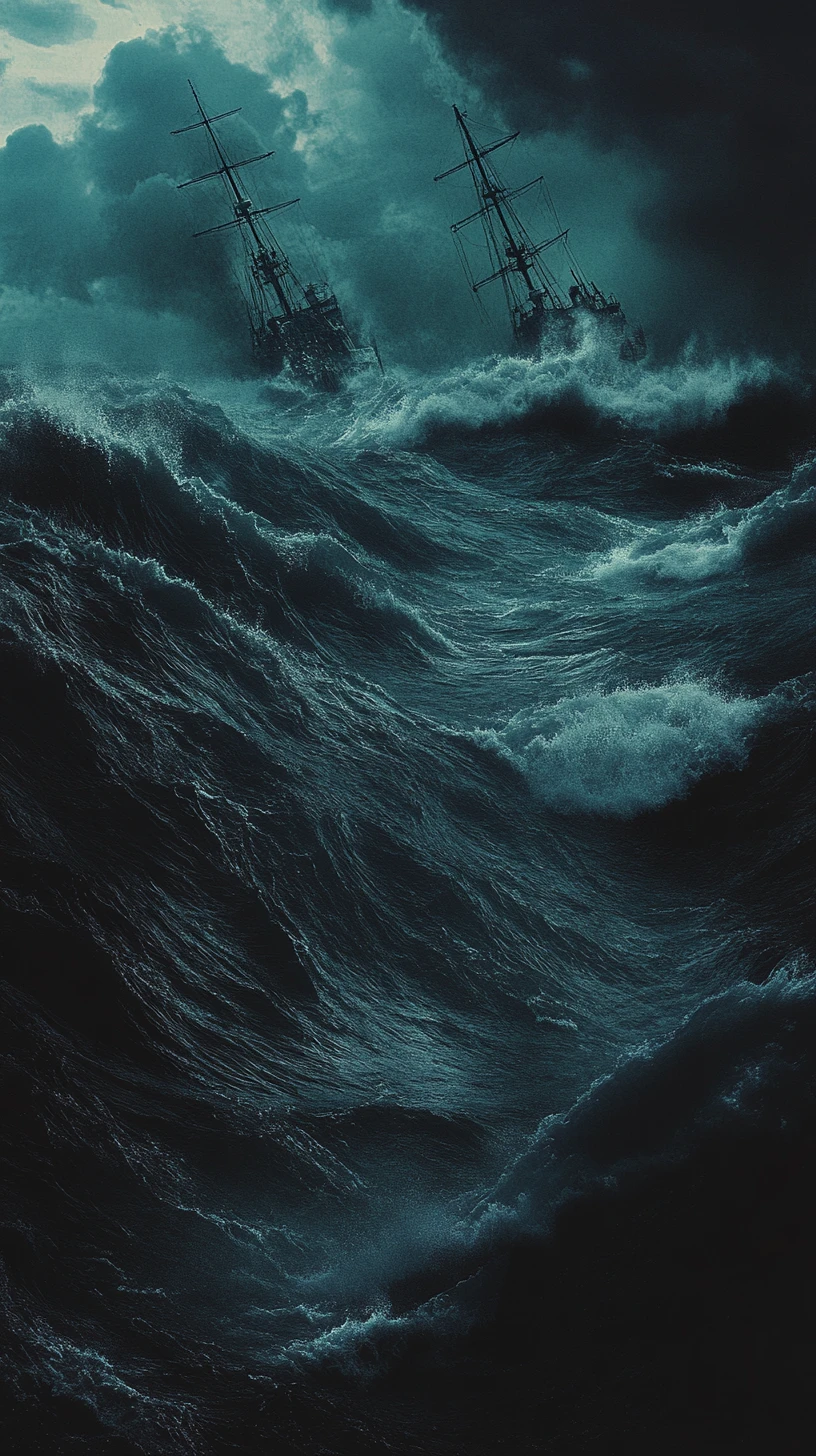 People wading together in deep ocean waves