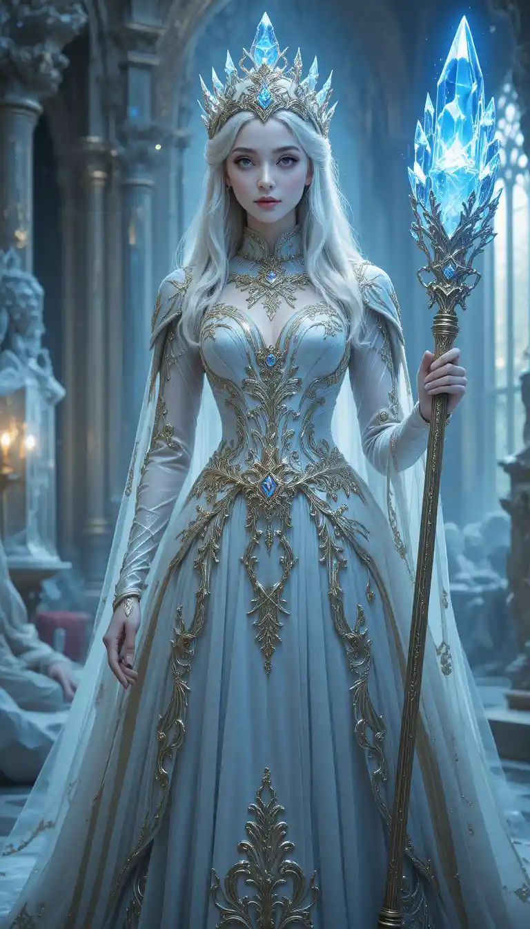 Crystal queen in a majestic crystal palace