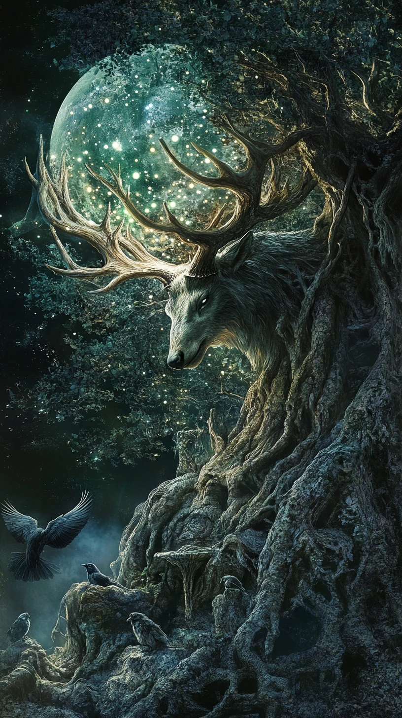Ancient Forest Sovereign Rising From Colossal Roots