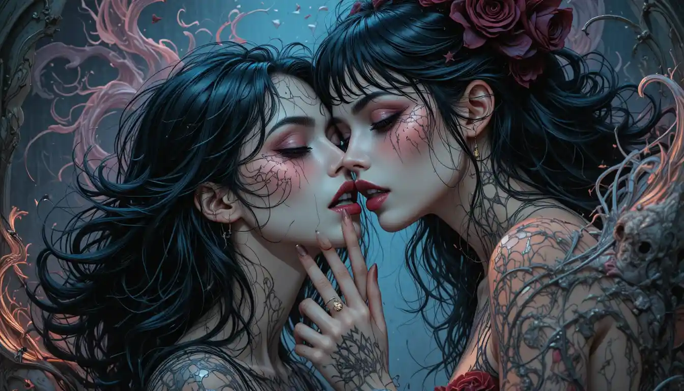 Mujeres de horror cómico surreal en un vívido colapso de ensoñación