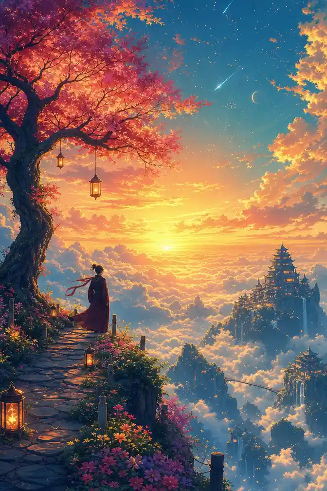 Vibrant digital illustration with creative abstract storytelling