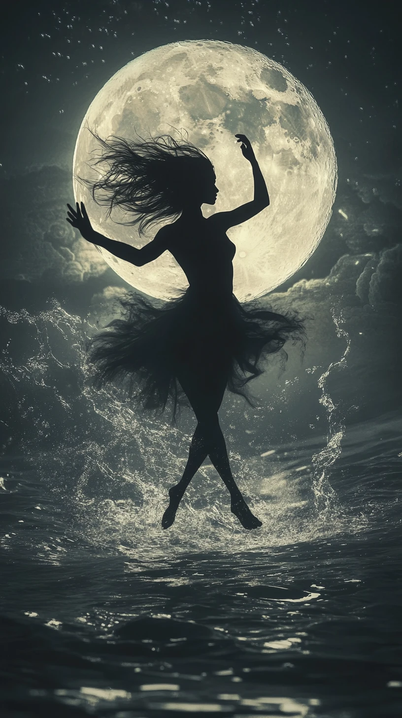 Moonlit sky where the moon becomes a glowing disco ball