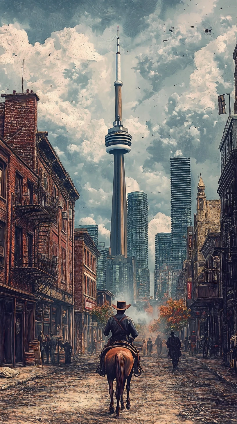 Düstere Western-Ansicht der Ruinen der Stadt Toronto