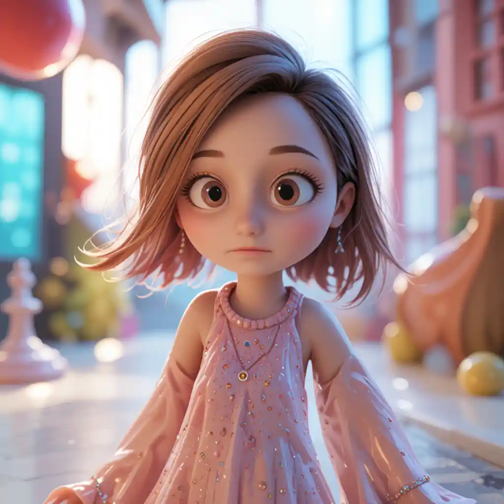 3D-Animationsszene mit realistischer Beleuchtung und Tiefe