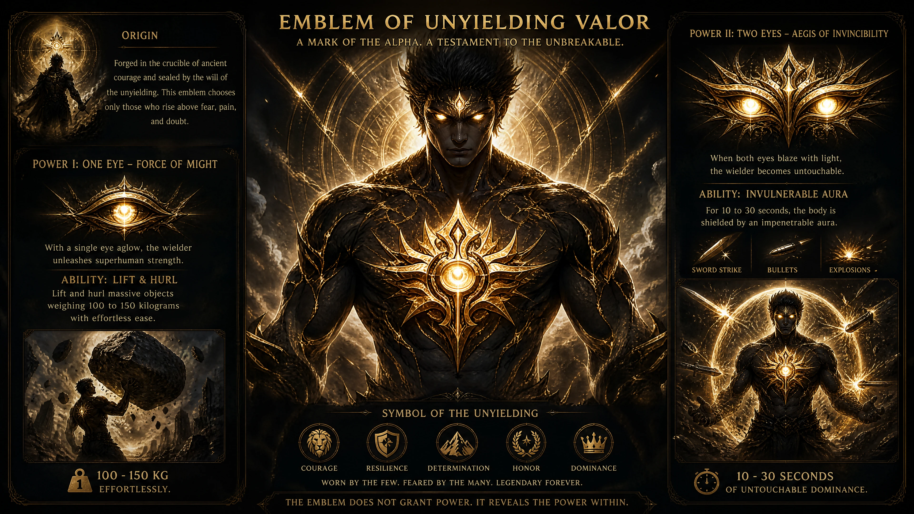 Glowing Fantasy Emblem Of Courage And Unyielding Valor
