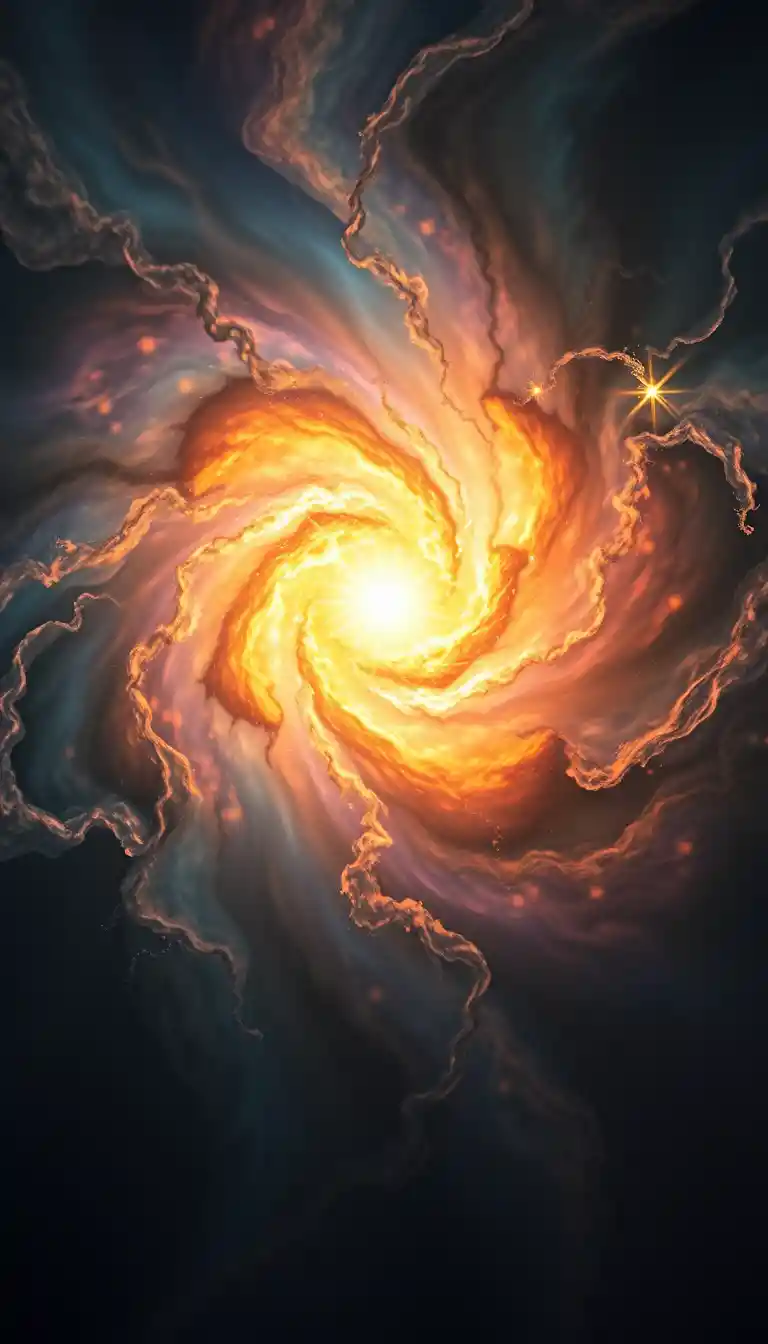 Energía sagrada radiante formándose en el corazón de un torbellino
