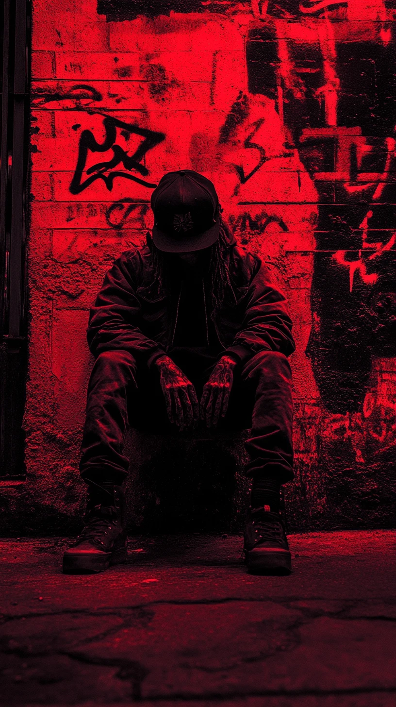 Hip hop performer rapping intensely on a concert stage