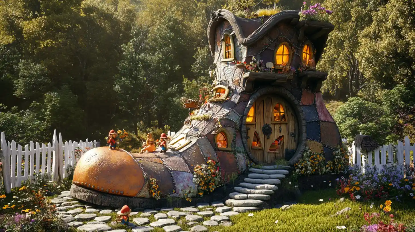 Casa Bota de Gnomo Fantasiosa en un Bosque Encantado
