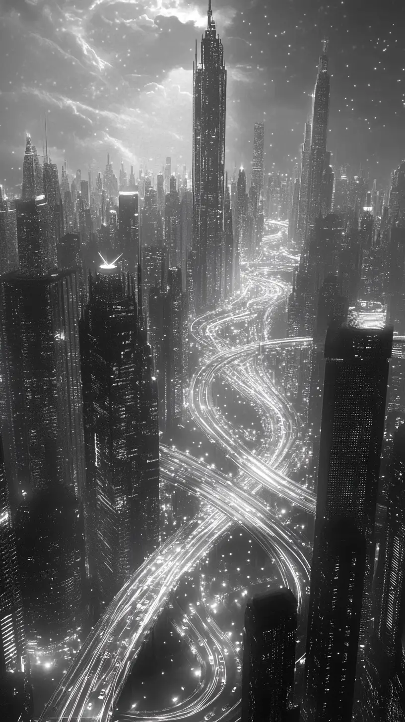 Paisagem urbana surreal fluindo perfeitamente em uma grande orquestra
