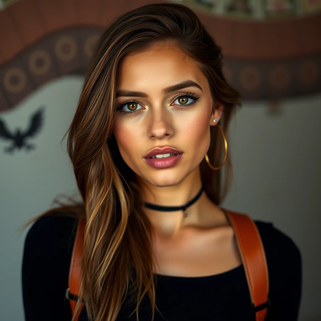 Hermosa mujer joven en un retrato en primer plano