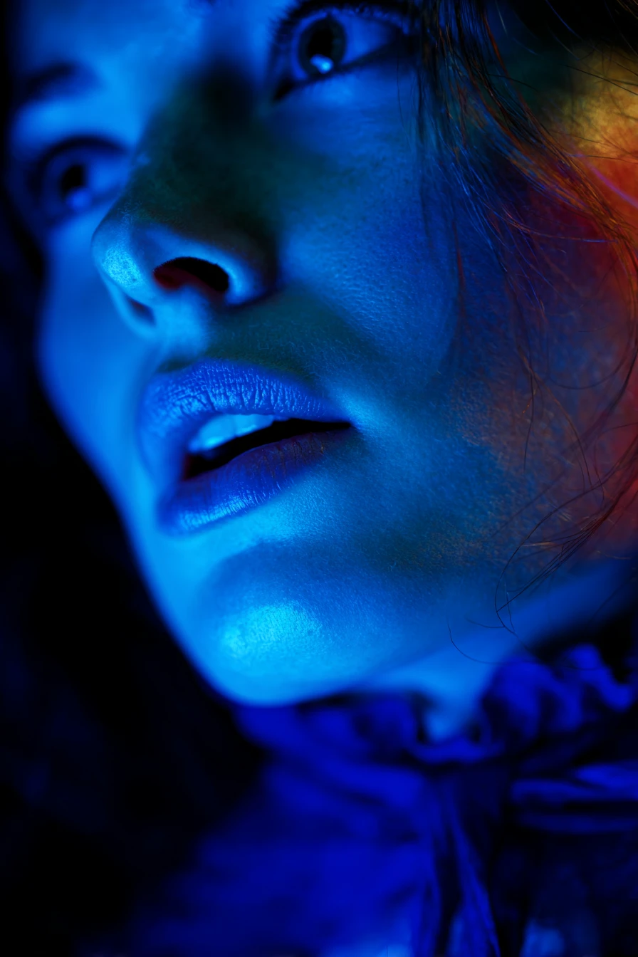 Transition surréaliste entre fin et début dans des couleurs pop vives