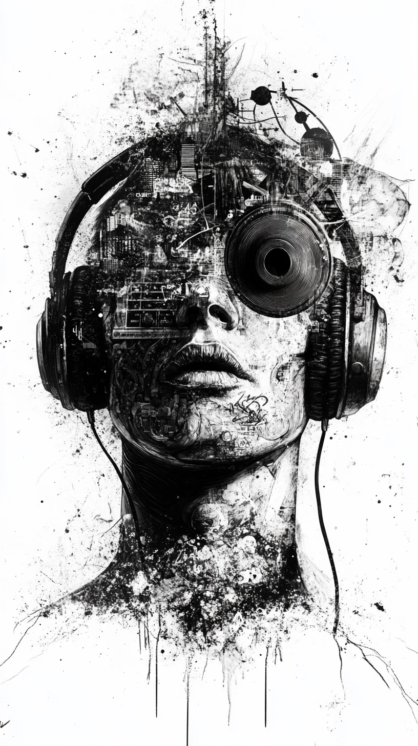 Person by the radio with headphones enjoying loud music