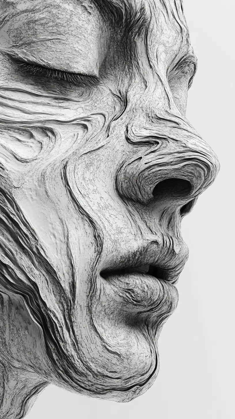 Man Lost In Thought As Words Flow Around Him