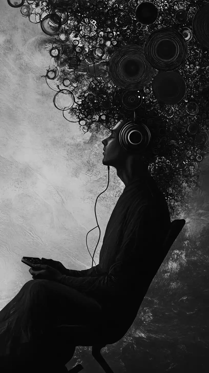 Hand Reaching For Radio Dial And Headphones Nearby