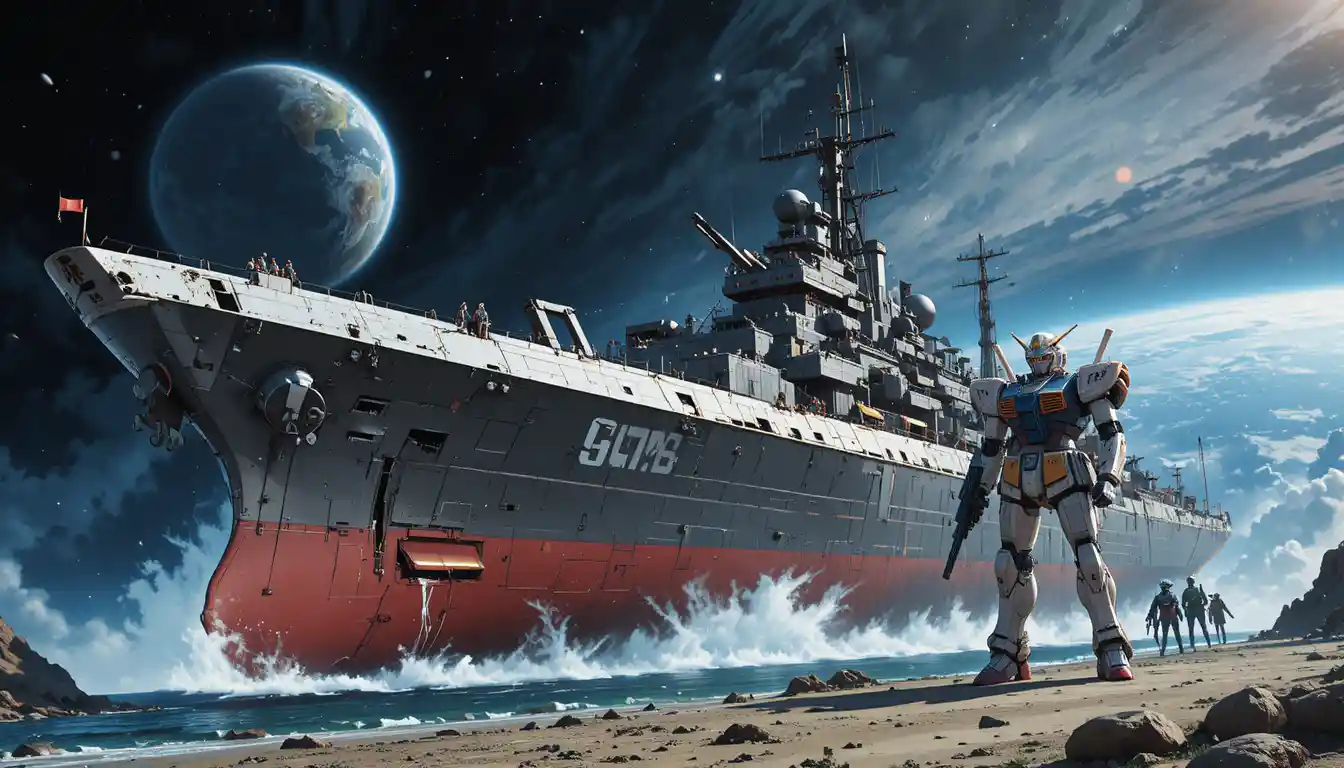 受損的太空戰艦接近地球太空港入口
