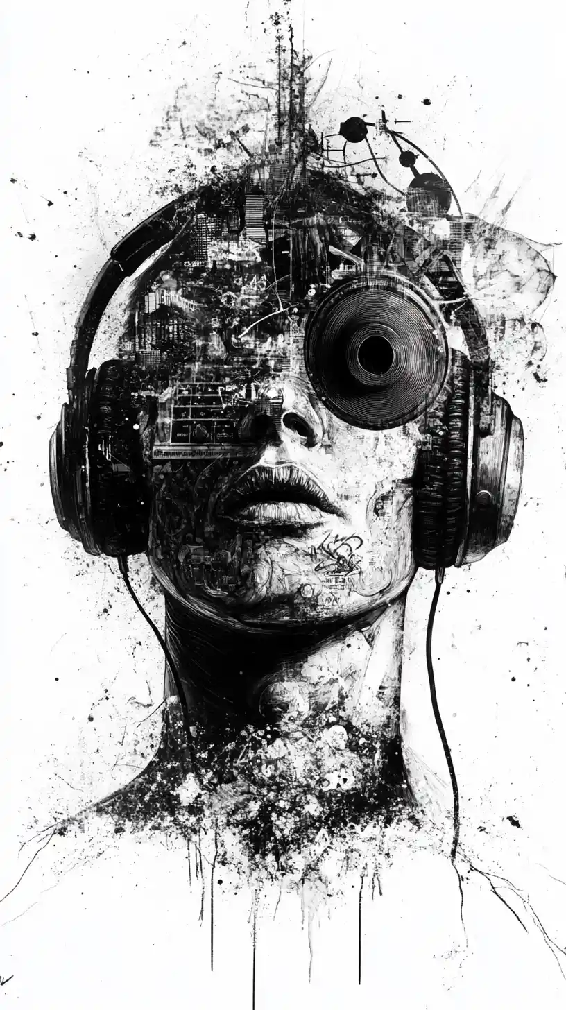 Persona accanto alla radio con cuffie che si gode la musica ad alto volume