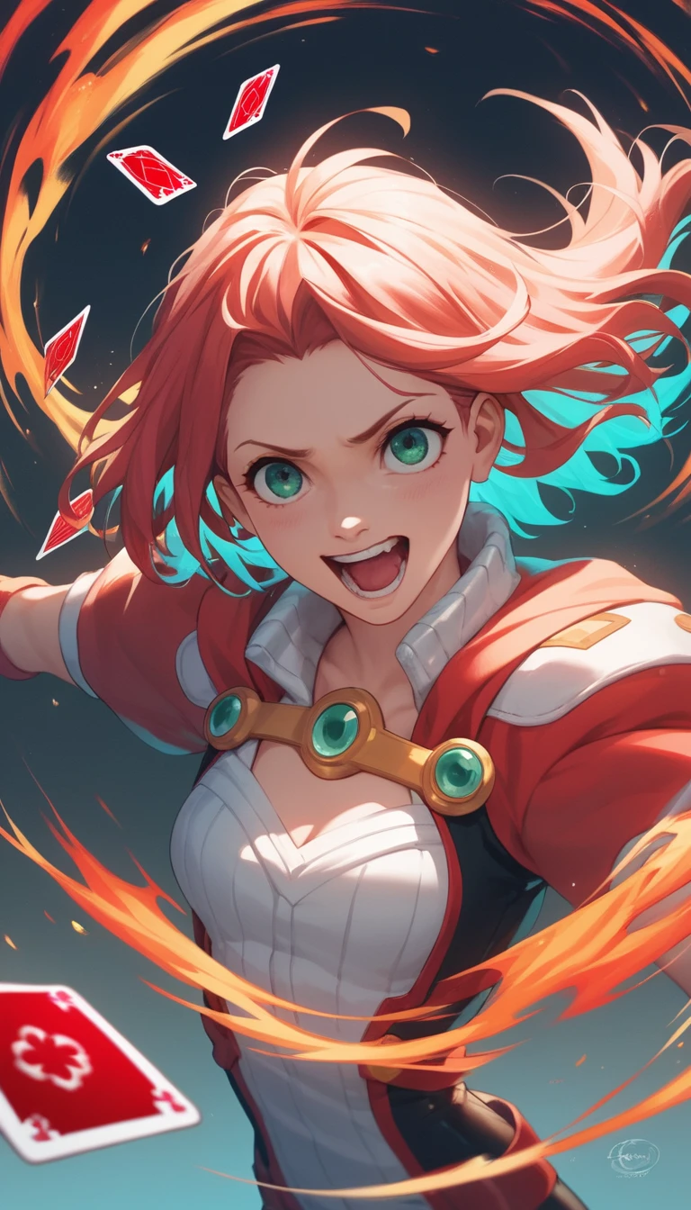 Primer plano de chica de anime con atmósfera de fantasía mágica
