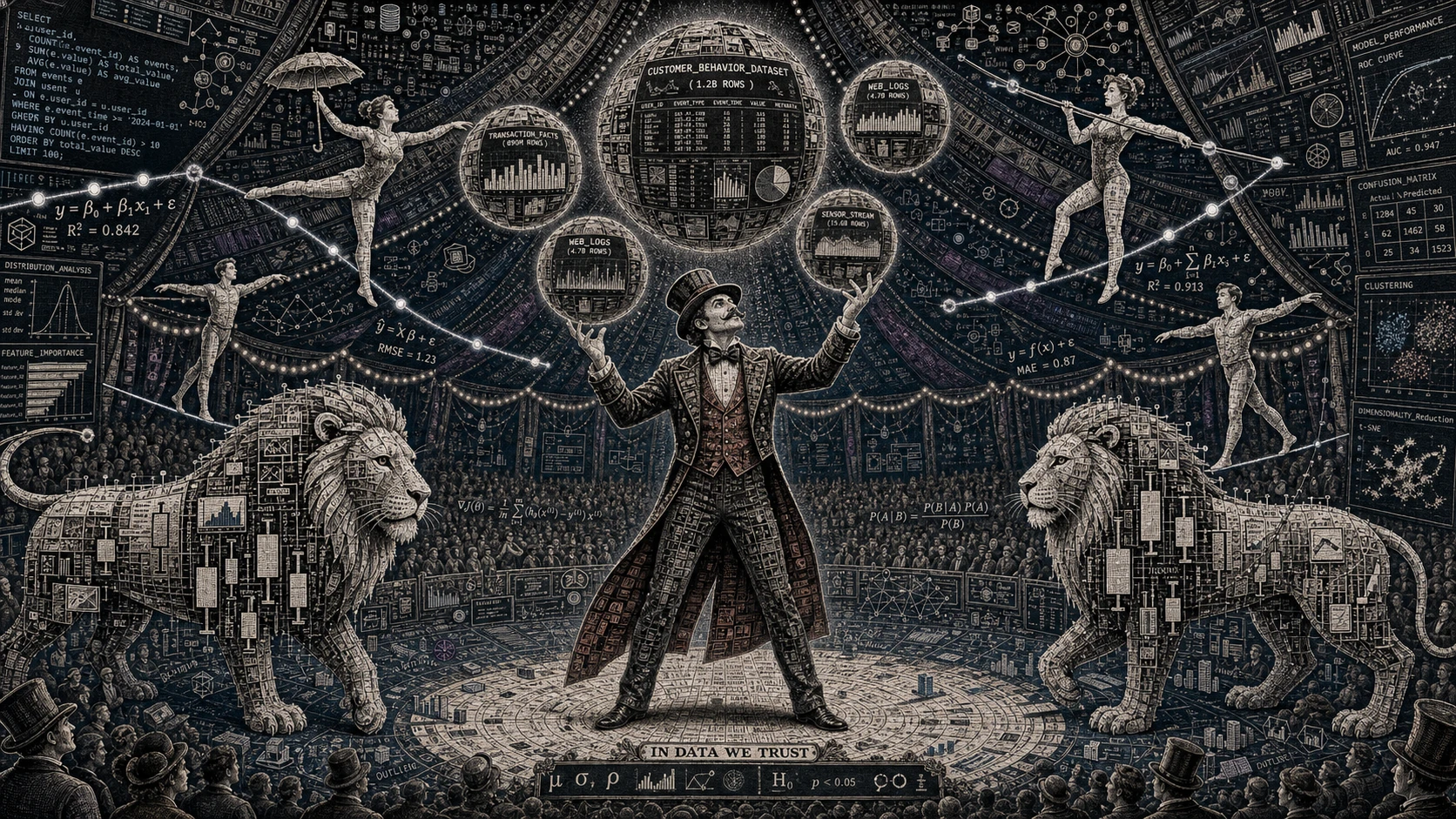 Ringmaster Juggles Towering Data Sets In A Surreal Circus