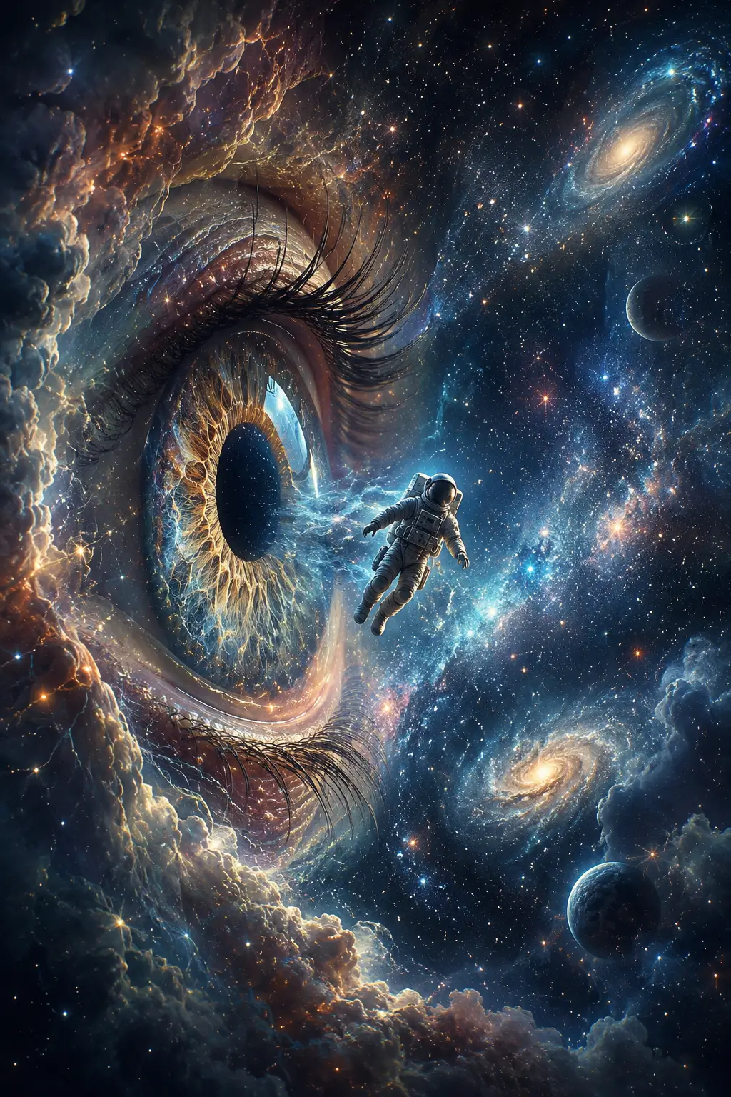 從人眼漂浮進外太空的太空人
