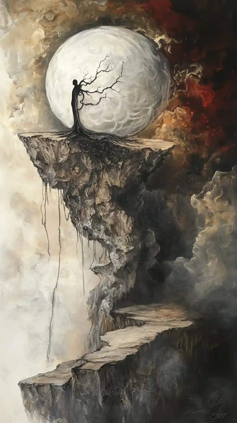 Dominant figure standing alone under intense powerful pressure