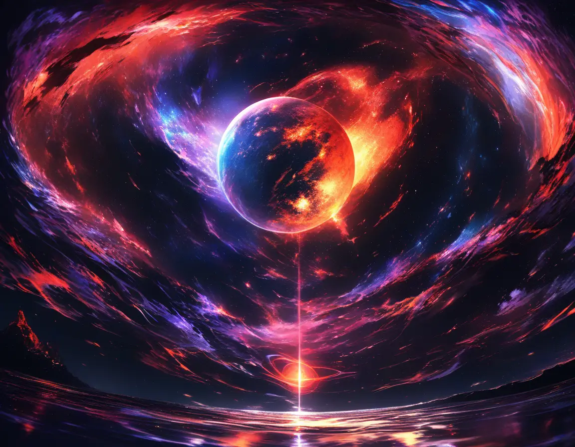 Giove come un gigante gassoso vorticoso nello spazio profondo
