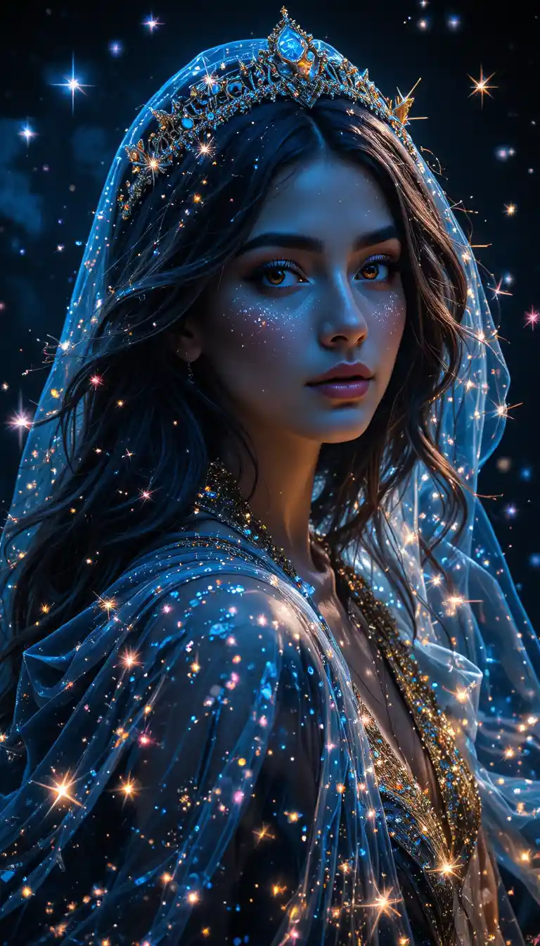星々のマントをまとう幽玄なる夜の女王