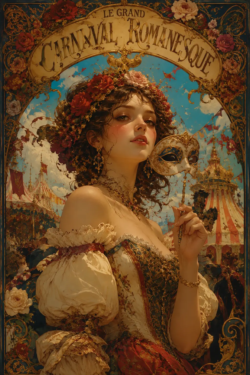 Illustration d’Affiche de Carnaval Fantastique Romantique Romanesque