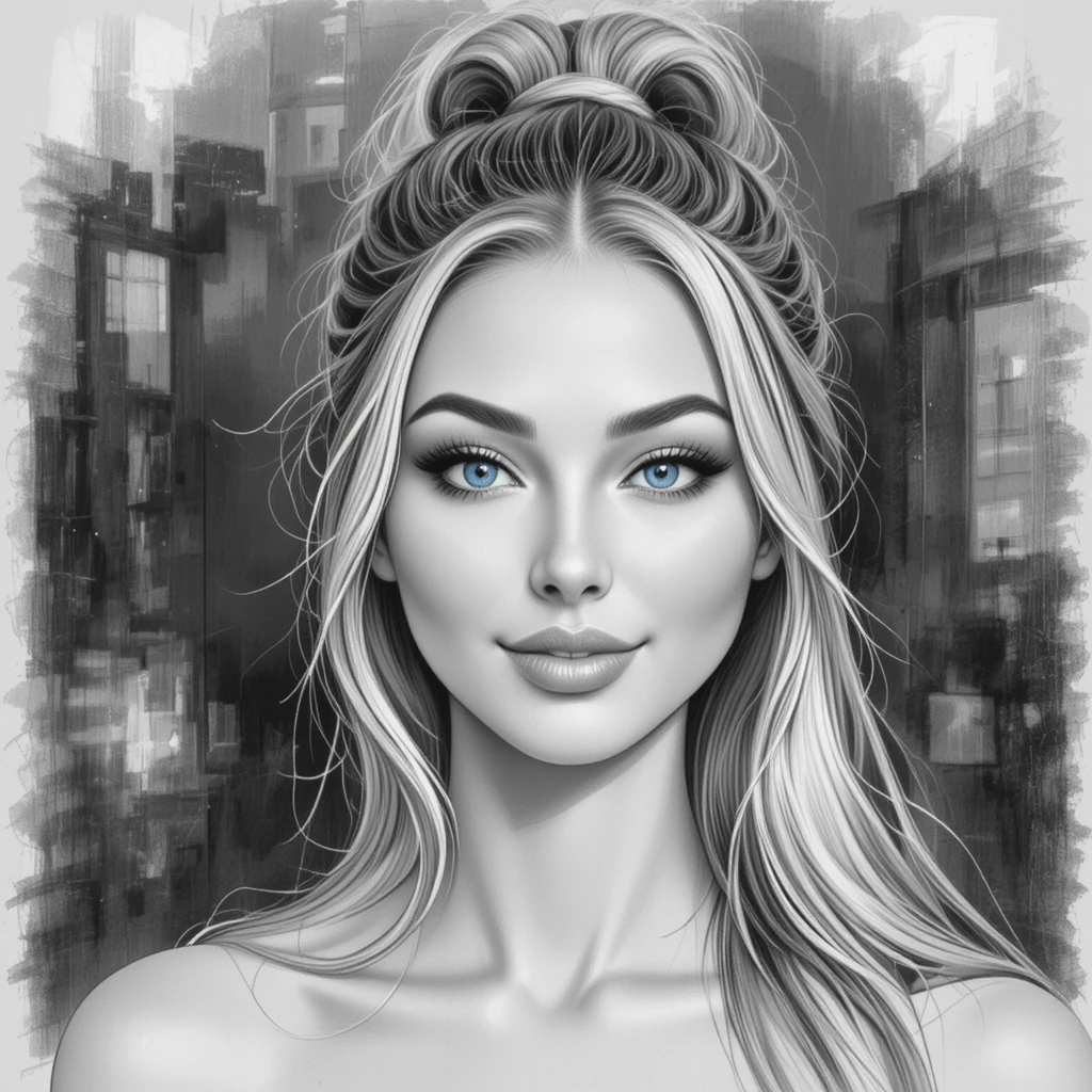 Retrato medio de una chica rubia de ojos azules
