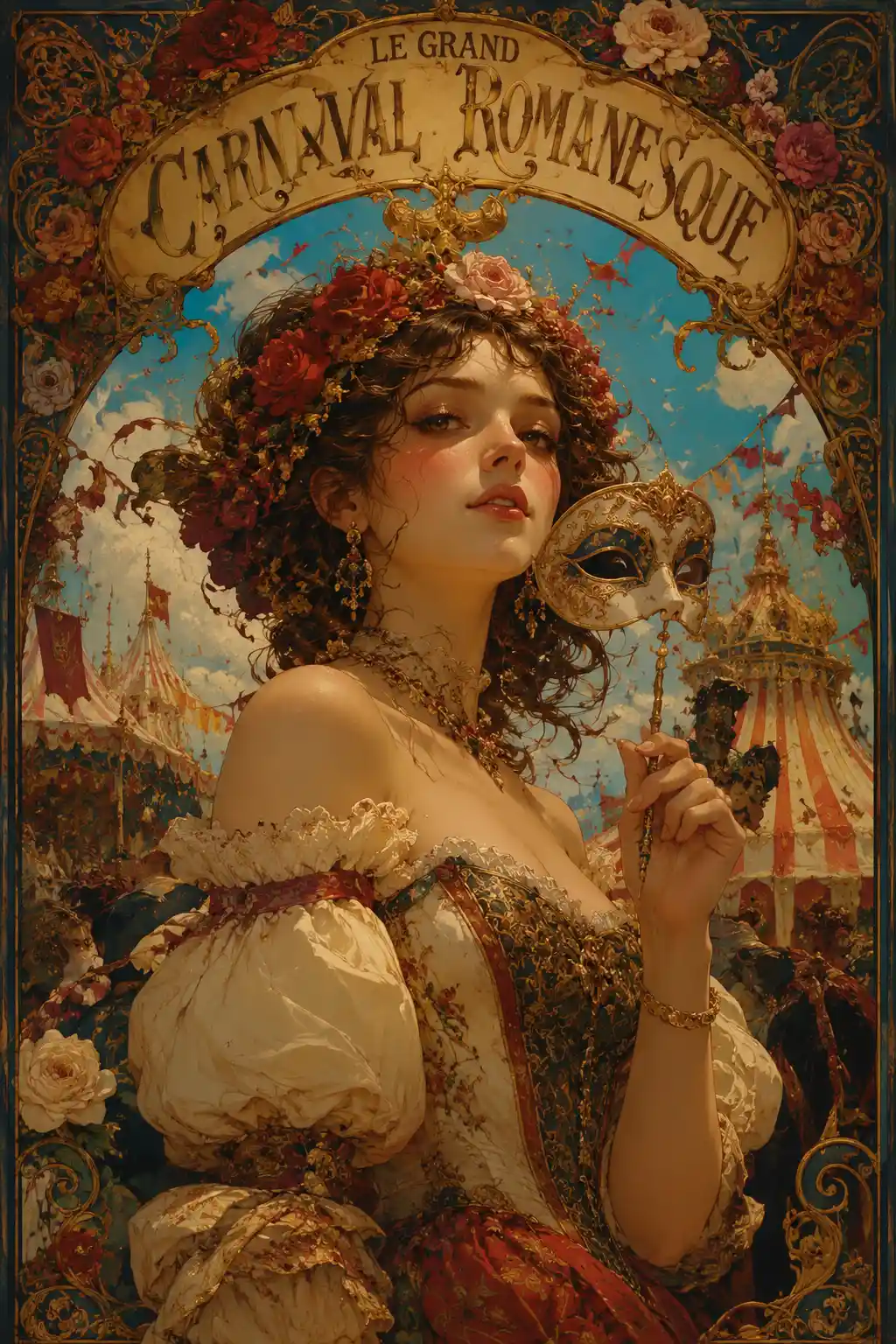Illustration d’Affiche de Carnaval Fantastique Romantique Romanesque