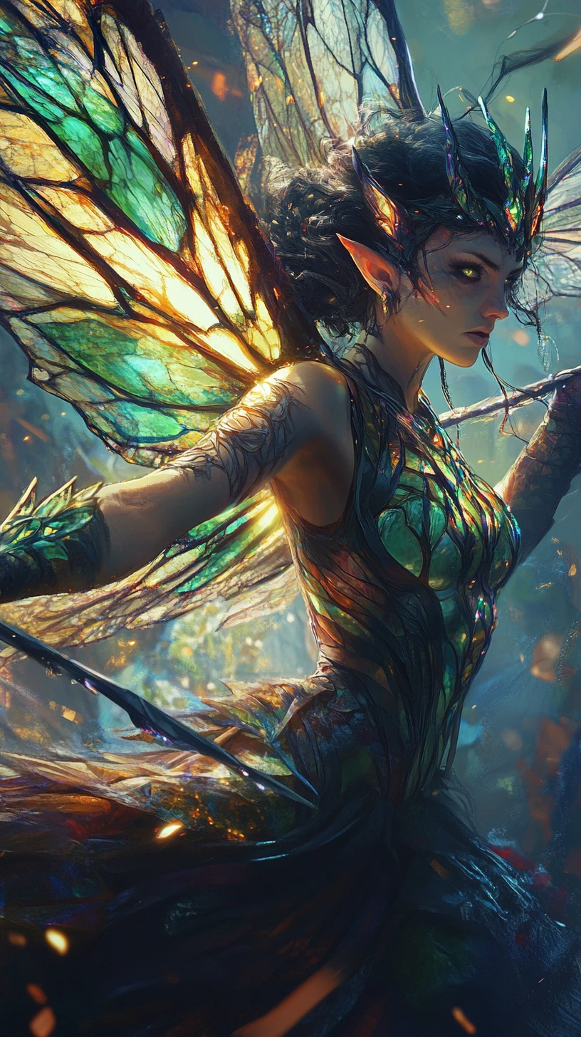 Fierce Fairy Duelist Poised To Strike In Fantasy Armor