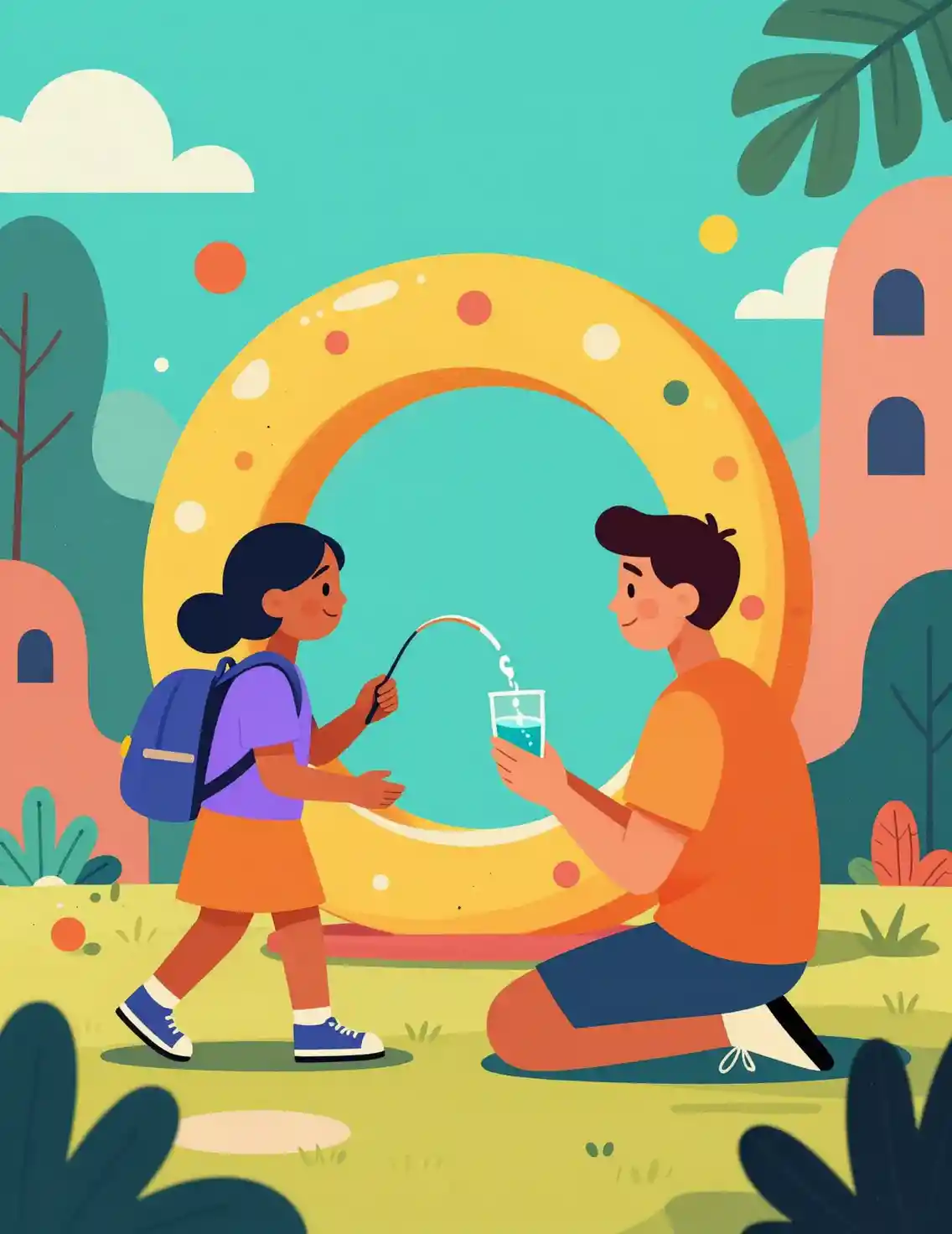 Vibrant digital illustration with bold color harmony and style