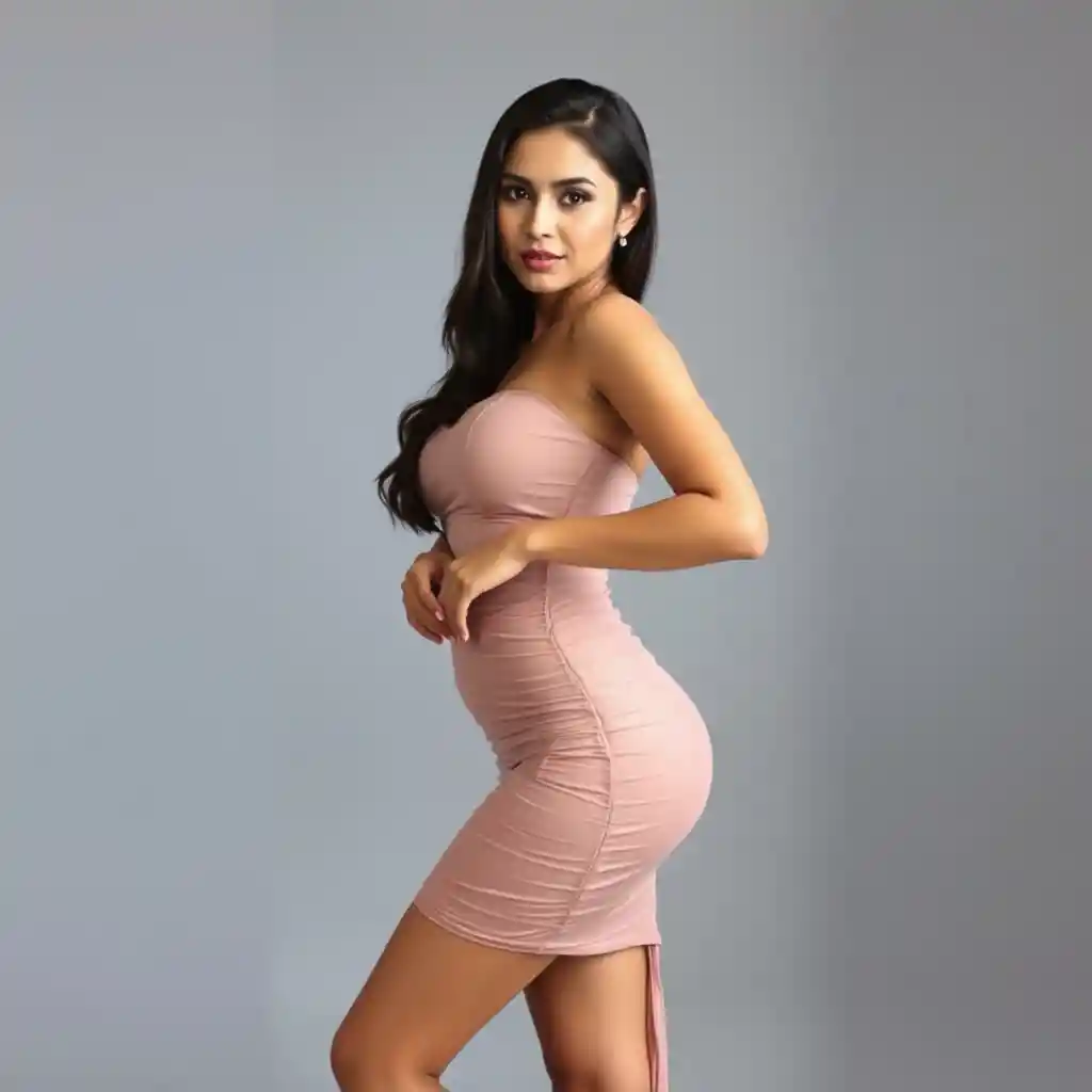 Full body South Asian woman posing for fashion photoshoot