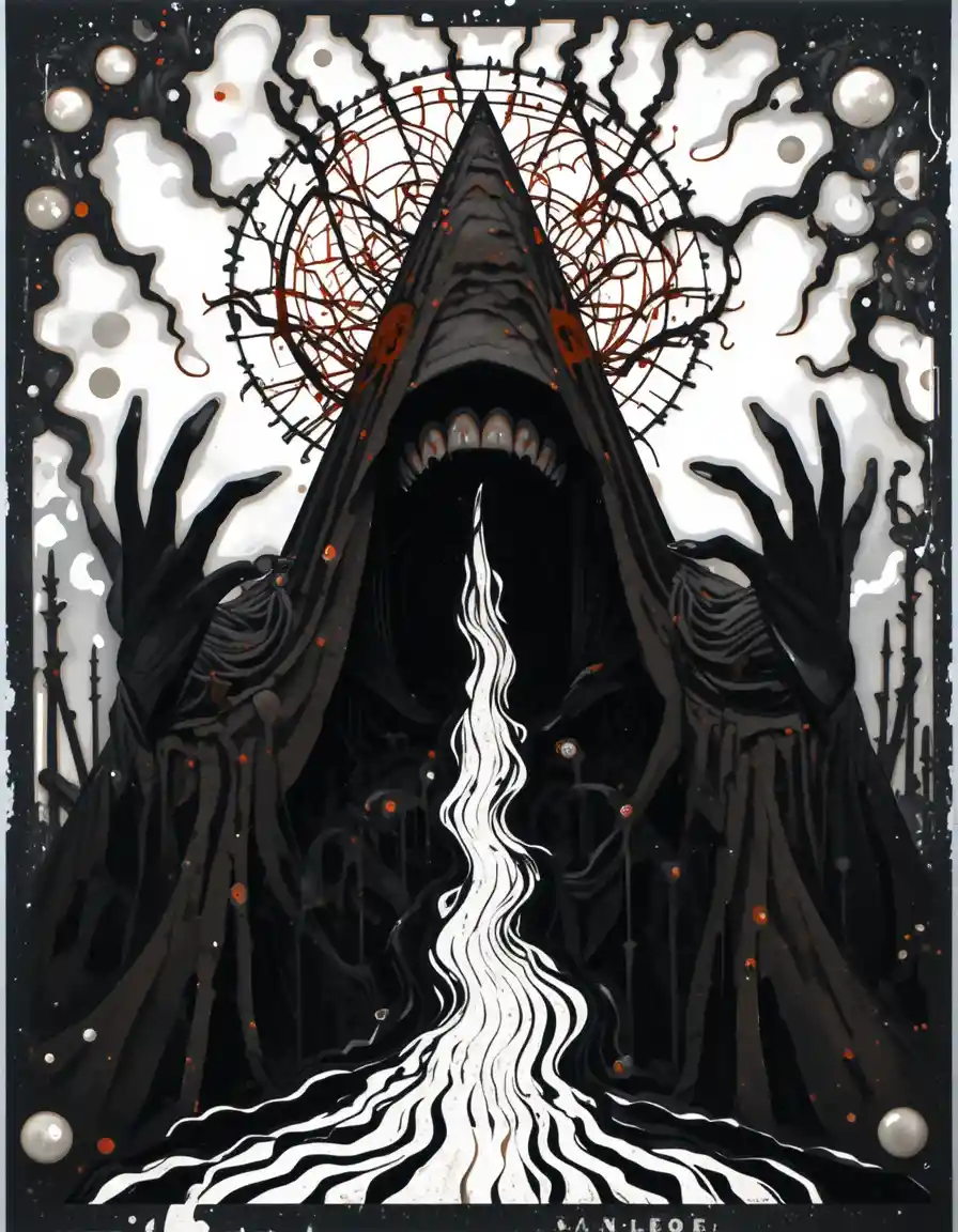 Abstract hands cursed to touch everything in darkness