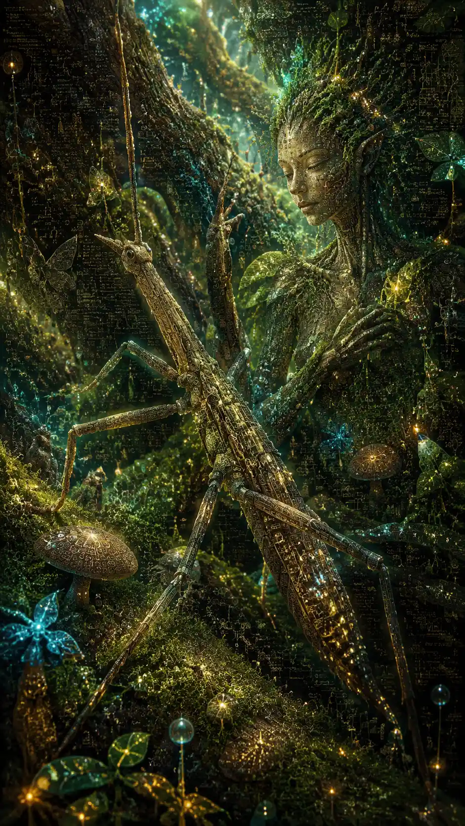 Dryad Merging With Enchanted Forest Of Living Data