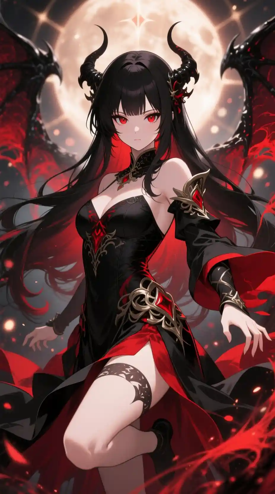 Eldritch-Gott-Tochter, die im Anime-Porträt nach vorn greift