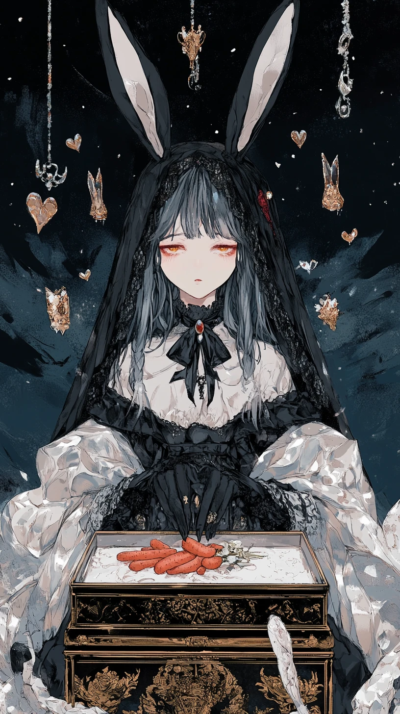 Girl watching stars by a buried golden treasure case
