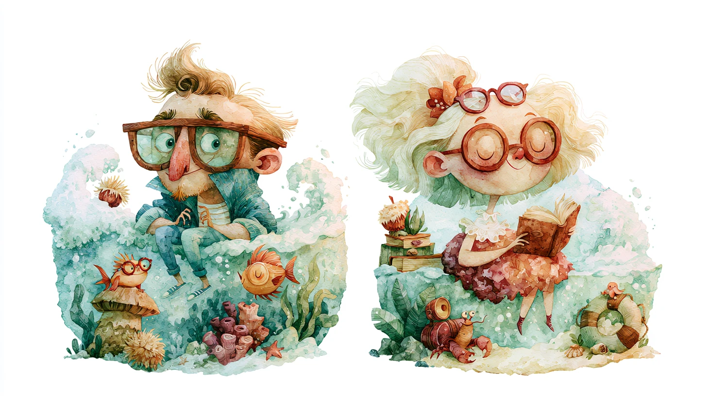 Two quirky children in playful poses sharing a warm friendship