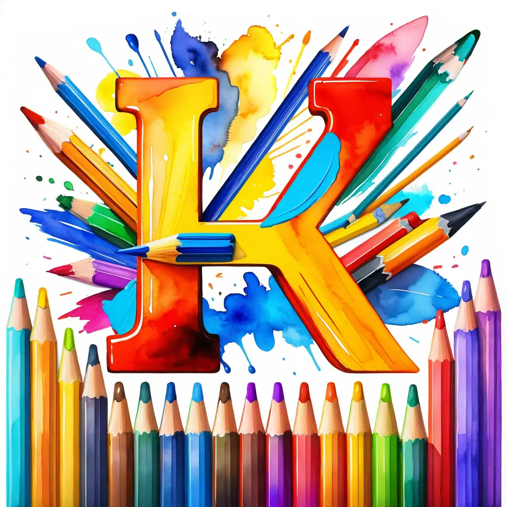 Bunte Zahl Vier mit Schulsachen-Illustration