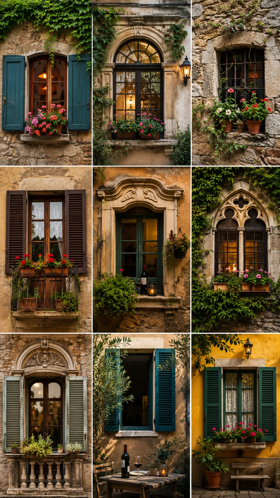 Collage Of Historical Zen Windows With Decorative Details